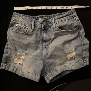 Denizen by Levi’s Mom Shorts - Distressed High Rise Jean Shorts, Light Wash
